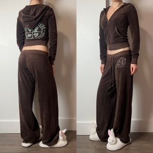 Juicy Couture chocolate brown terry cloth tracksuit